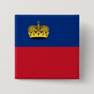 Badge Carré 5 Cm Drapeau du Liechtenstein