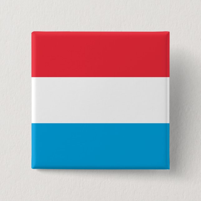 Badge Carré 5 Cm Drapeau du Luxembourg (Devant)