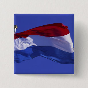 Badge Carré 5 Cm drapeau du Luxembourg RF)