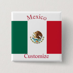 Badge Carré 5 Cm Drapeau du Mexique Thunder_Cove