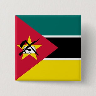 Badge Carré 5 Cm Drapeau du Mozambique
