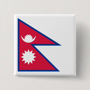 Badge Carré 5 Cm Drapeau du Népal