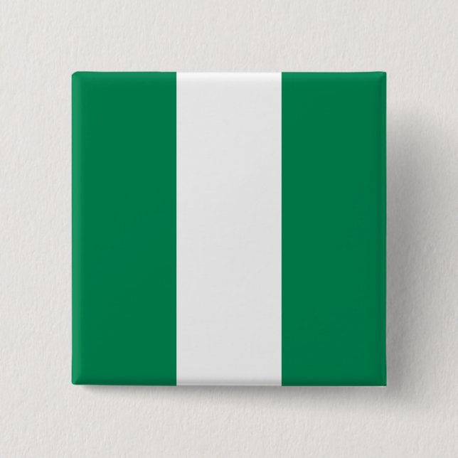 Badge Carré 5 Cm Drapeau du Nigeria (Devant)