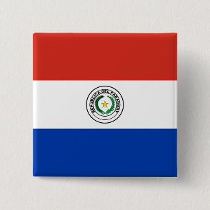 Badge Carré 5 Cm Drapeau du Paraguay (Paraguay)