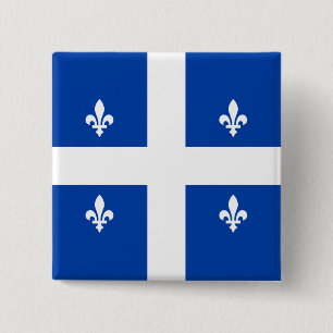 Badge Carré 5 Cm Drapeau du Québec