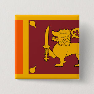 Badge Carré 5 Cm Drapeau du Sri Lanka