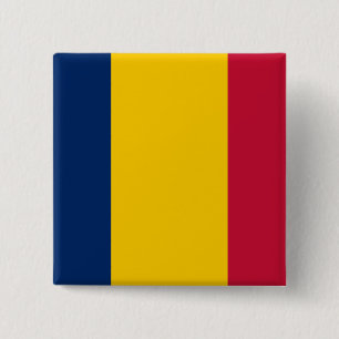 Badge Carré 5 Cm Drapeau du Tchad