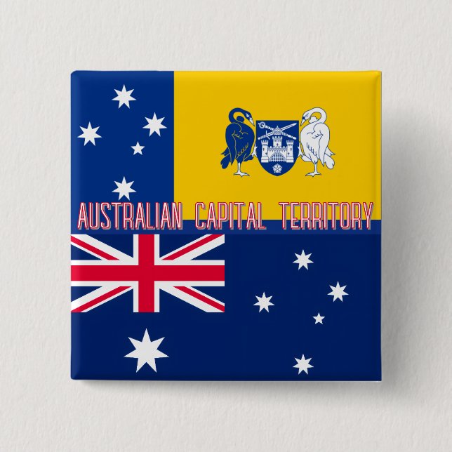 Badge Carré 5 Cm Drapeau du Territoire de la capitale australienne (Devant)