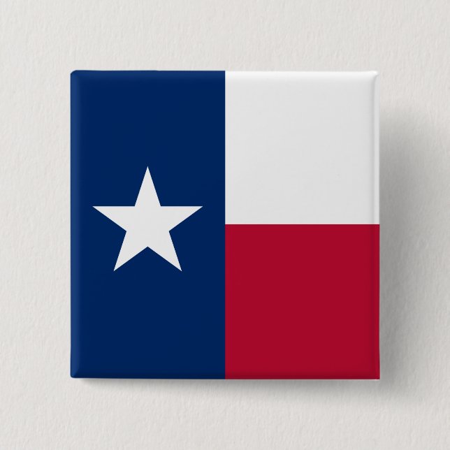 Badge Carré 5 Cm Drapeau du Texas : Longhorns, l'État de l'étoile s (Devant)