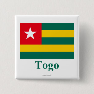 Badge Carré 5 Cm Drapeau du Togo avec le nom