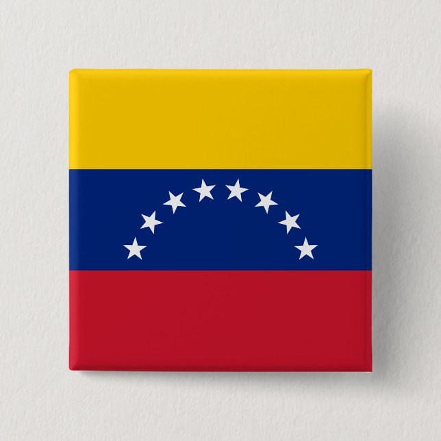 Badge Carré 5 Cm Drapeau du Venezuela (Devant)