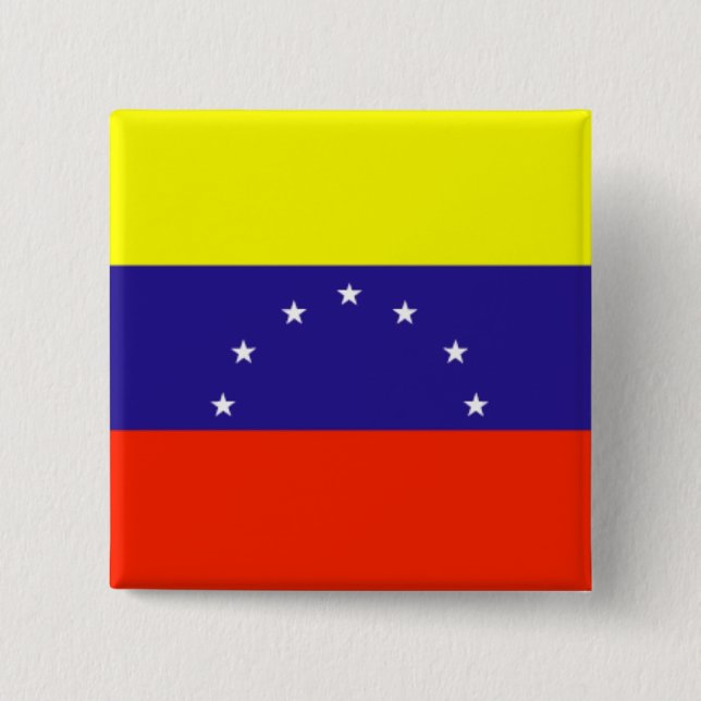 Badge Carré 5 Cm Drapeau du Venezuela (Devant)