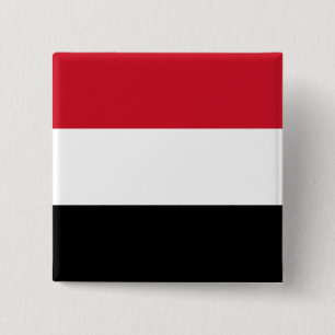 Badge Carré 5 Cm Drapeau du Yémen