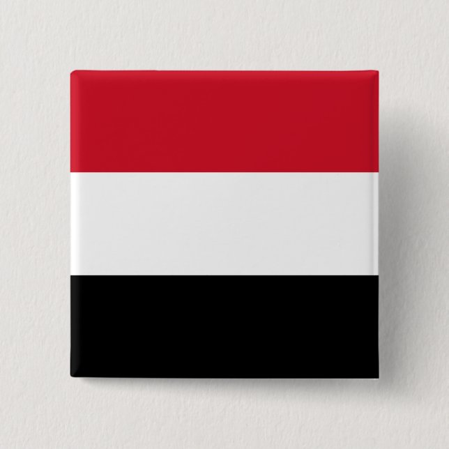 Badge Carré 5 Cm Drapeau du Yémen (Devant)