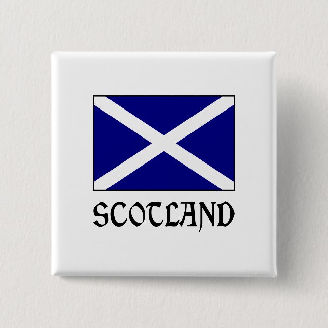 Badge Carré 5 Cm Drapeau écossais et écossais (Devant)