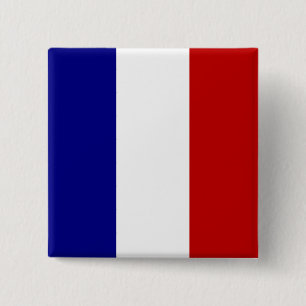 Badge Carré 5 Cm Drapeau entièrement français