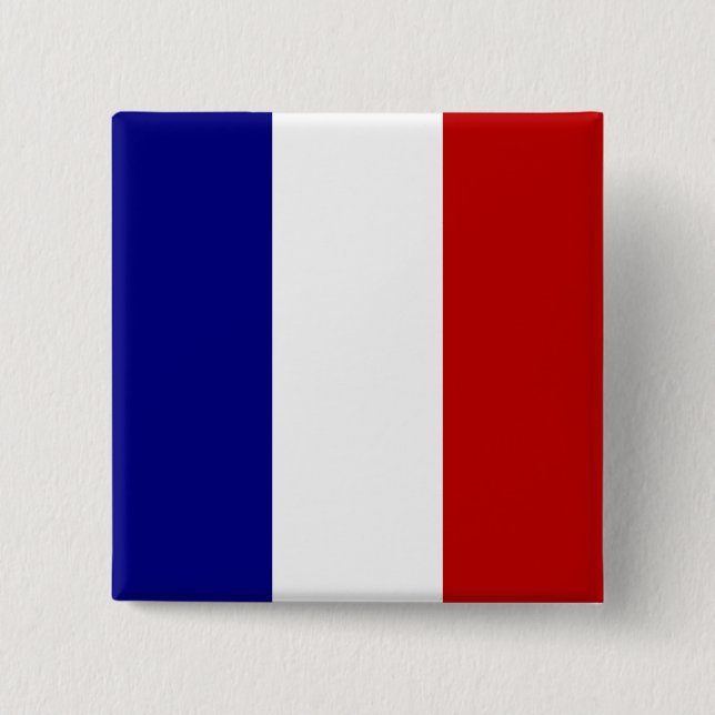Badge Carré 5 Cm Drapeau entièrement français (Devant)