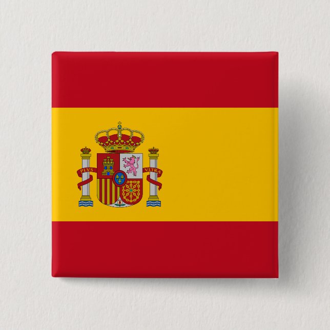 Badge Carré 5 Cm Drapeau espagnol (Espagne) (Devant)