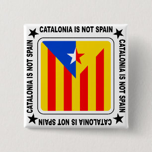 Badge Carré 5 Cm Drapeau estelada Catalan