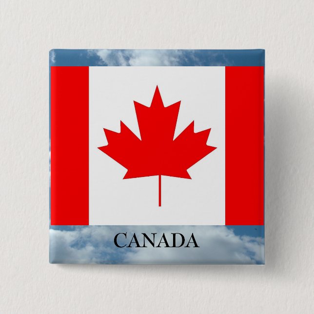 Badge Carré 5 Cm Drapeau et épingle de pays (Devant)