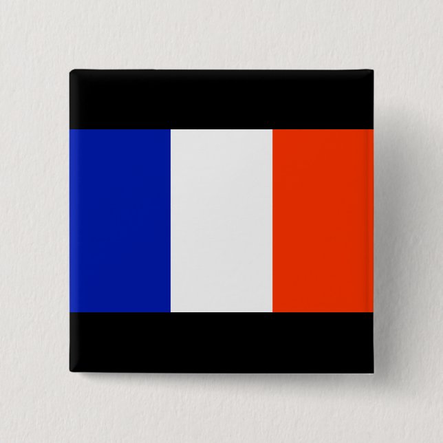 Badge Carré 5 Cm drapeau français (Devant)