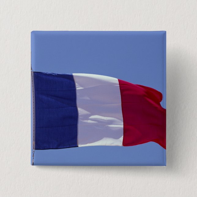 Badge Carré 5 Cm Drapeau français (Devant)