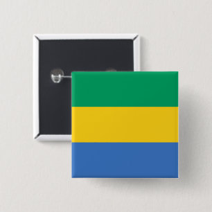 Badge Carré 5 Cm Drapeau gabonais (Gabon)