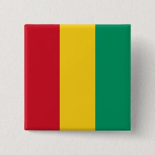 Badge Carré 5 Cm Drapeau Guinée