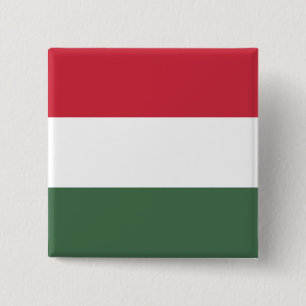 Badge Carré 5 Cm Drapeau Hongrie