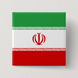 Badge Carré 5 Cm Drapeau iranien