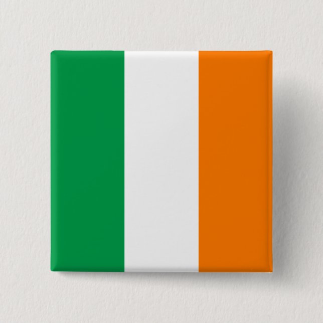 Badge Carré 5 Cm Drapeau irlandais (Devant)
