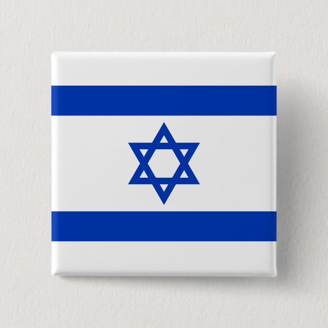 Badge Carré 5 Cm Drapeau israélien (Israël) (Devant)