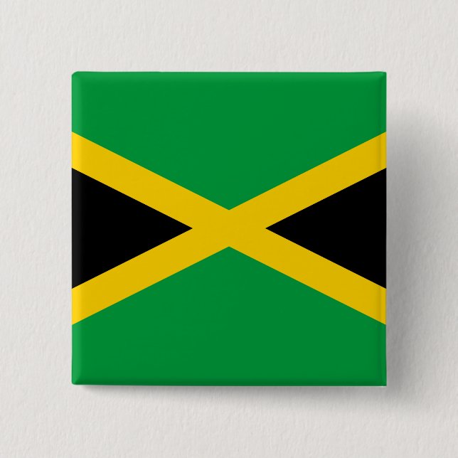 Badge Carré 5 Cm Drapeau jamaïcain (Devant)