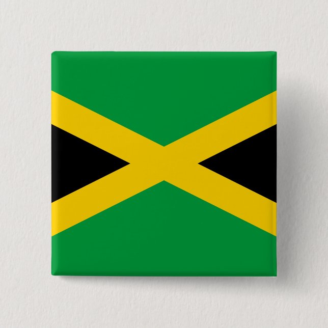 Badge Carré 5 Cm Drapeau jamaïcain (Devant)