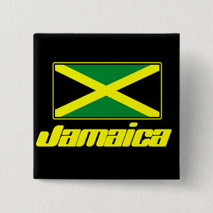 Badge Carré 5 Cm Drapeau jamaïcain