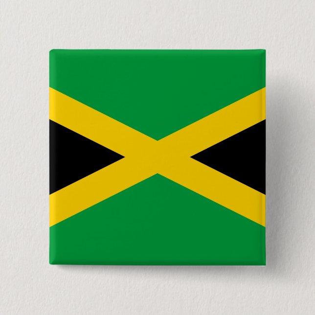 Badge Carré 5 Cm Drapeau Jamaïque (Devant)