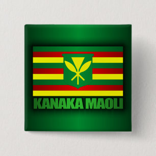 Badge Carré 5 Cm Drapeau Kanaka Maoli