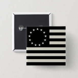 Badge Carré 5 Cm Drapeau Manga, Betsy Ross ou Drapeau Cercle Améric