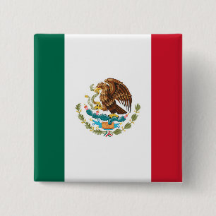 Badge Carré 5 Cm Drapeau mexicain