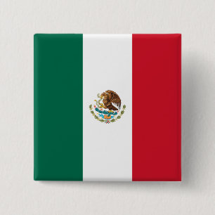Badge Carré 5 Cm Drapeau mexicain