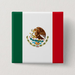 Badge Carré 5 Cm Drapeau mexicain