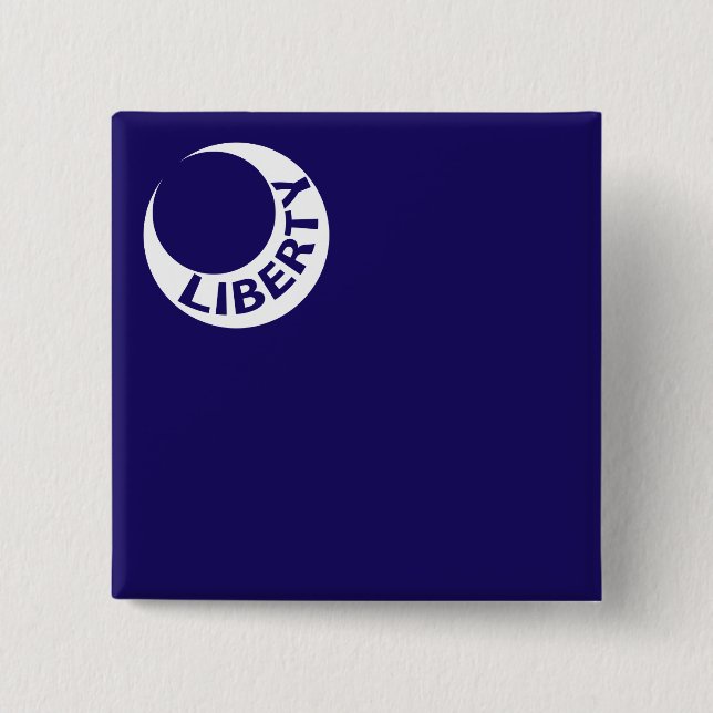 Badge Carré 5 Cm Drapeau Moultrie (Liberté) (Histoire américaine) (Devant)