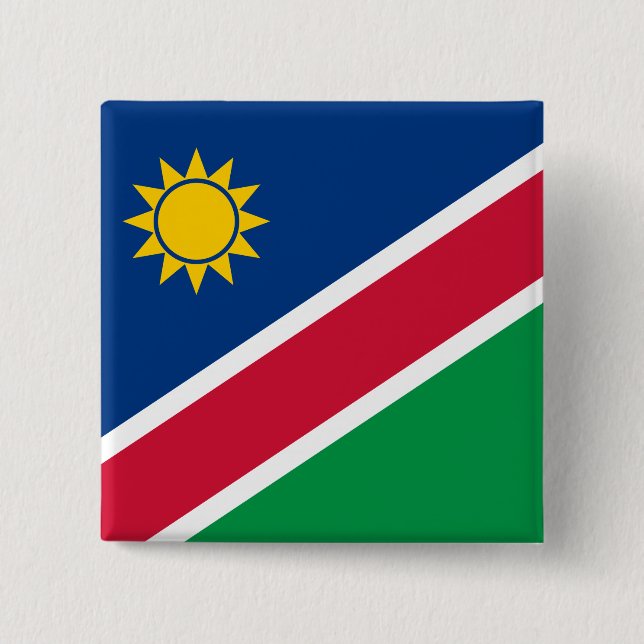 Badge Carré 5 Cm Drapeau namibien (Devant)