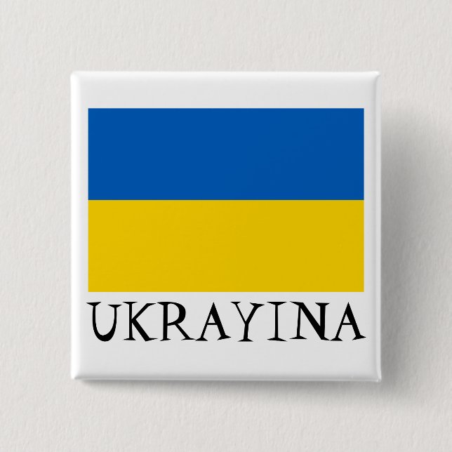 Badge Carré 5 Cm Drapeau national ukrainien (Devant)