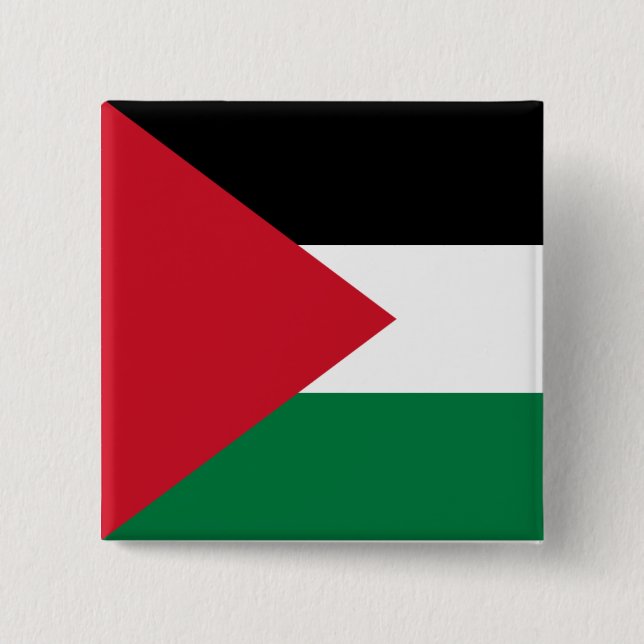 Badge Carré 5 Cm Drapeau palestinien (Devant)