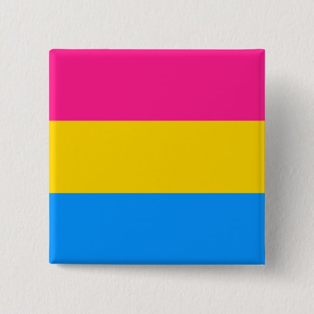 Badge Carré 5 Cm Drapeau Pansexual (Devant)