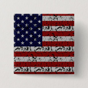 Badge Carré 5 Cm Drapeau patriotique des Etats-Unis d'Américain de