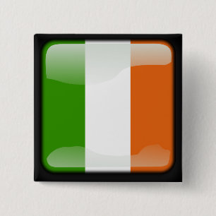 Badge Carré 5 Cm Drapeau poli irlandais