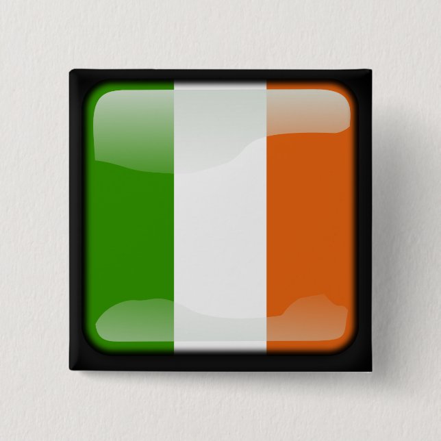Badge Carré 5 Cm Drapeau poli irlandais (Devant)
