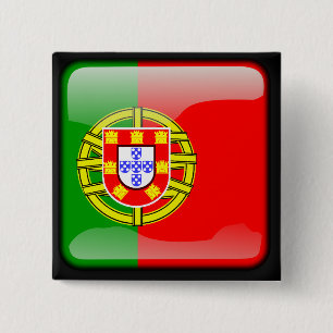 Badge Carré 5 Cm Drapeau poli portugais